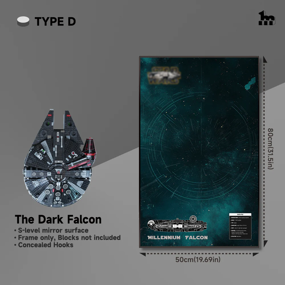 Display frame Base Style D Dark Millennium Falcon 75389