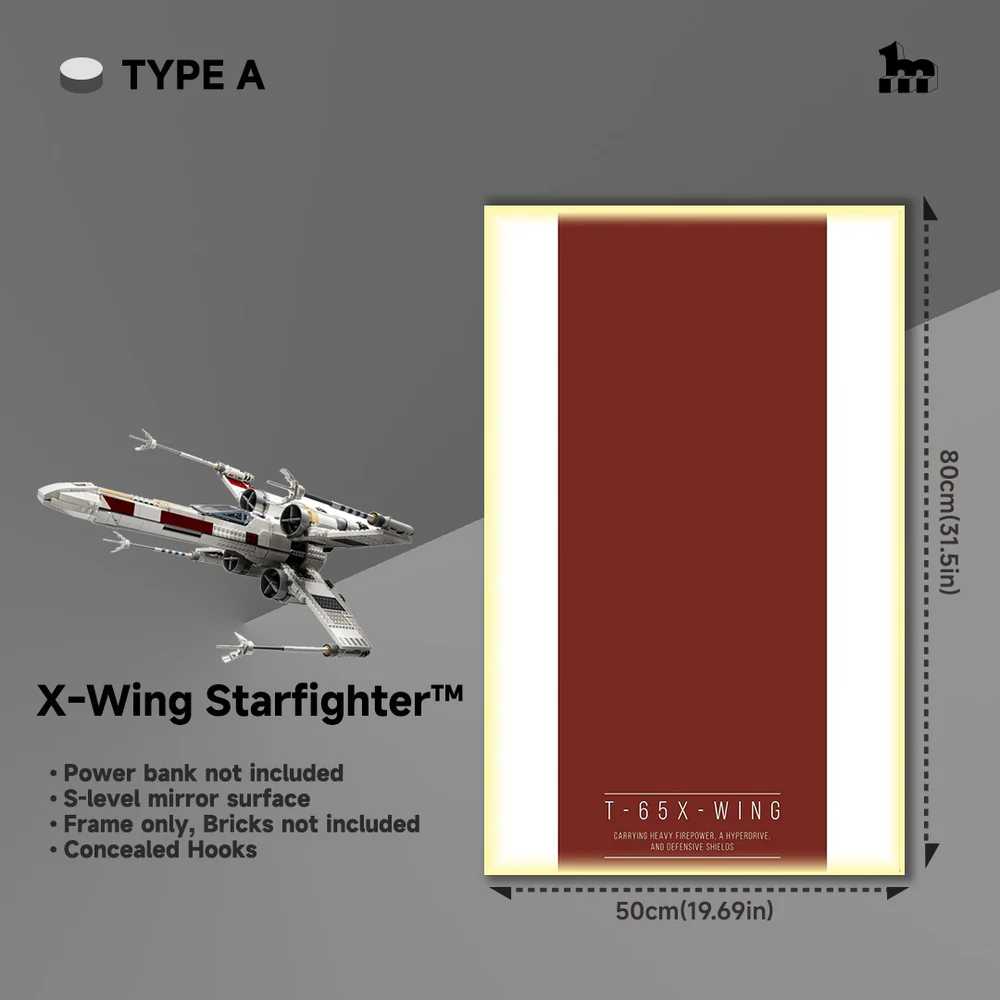 Display frame LED Style A X-Wing Starfighter 75355