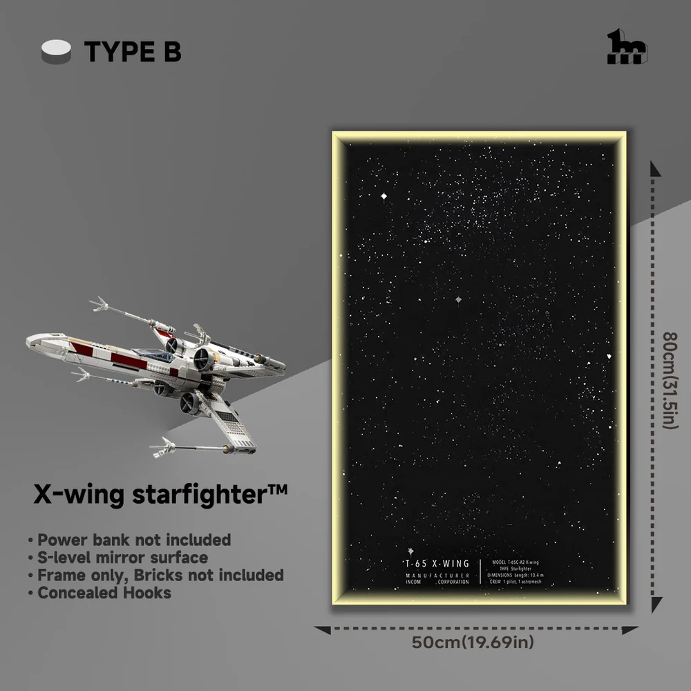 Display frame LED Style B X-Wing Starfighter 75355