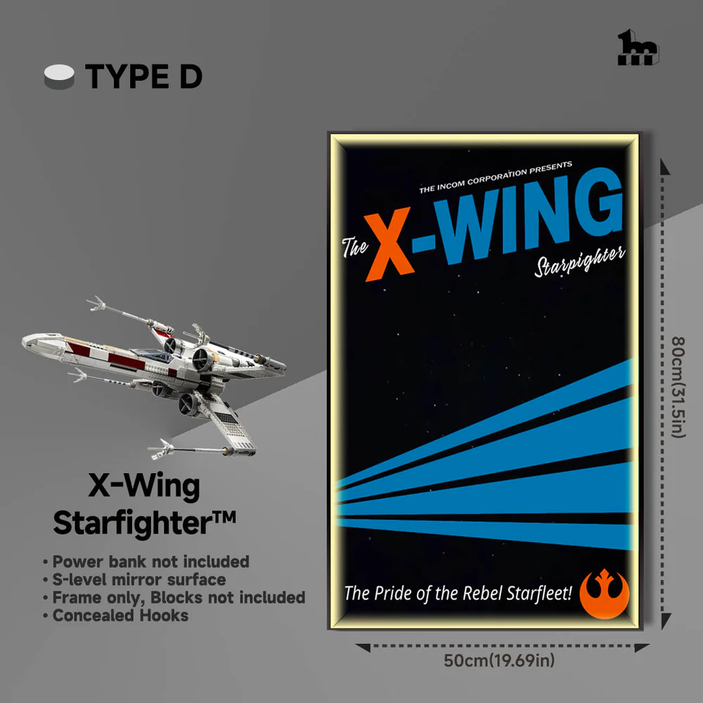 Display frame LED Style D X-Wing Starfighter 75355