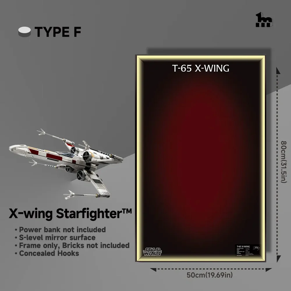Display frame LED Style F X-Wing Starfighter 75355