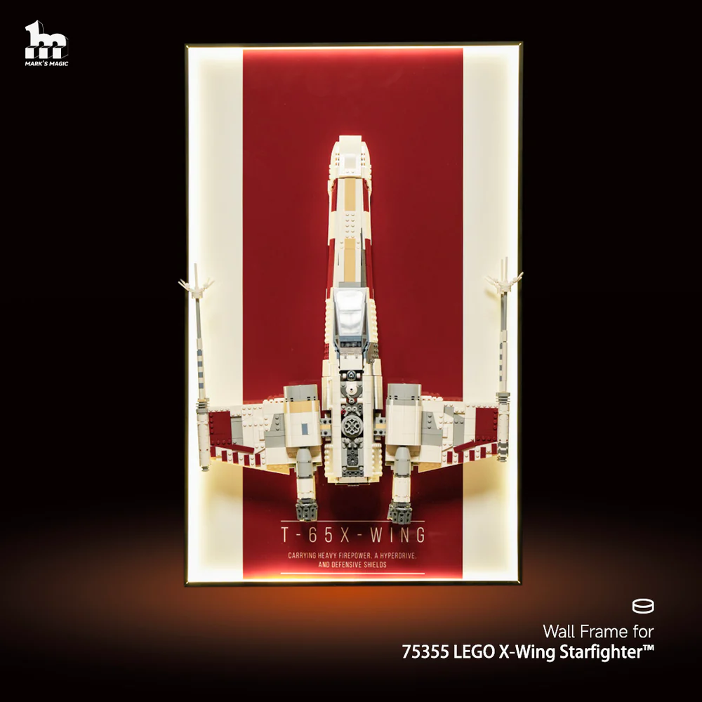 Display frame for LEGO STAR WARS X-Wing Starfighter 75355
